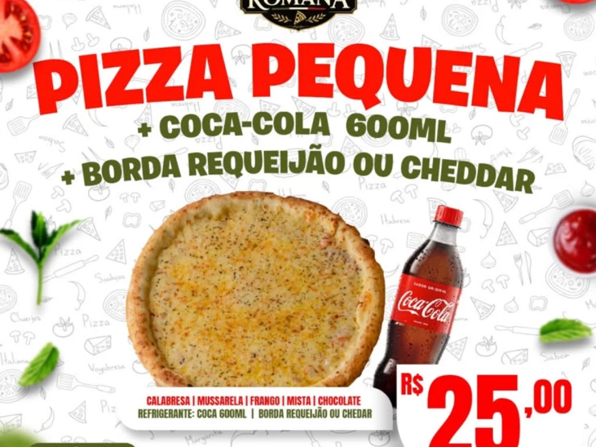 Pizza Pequena + Coca Cola 600ML