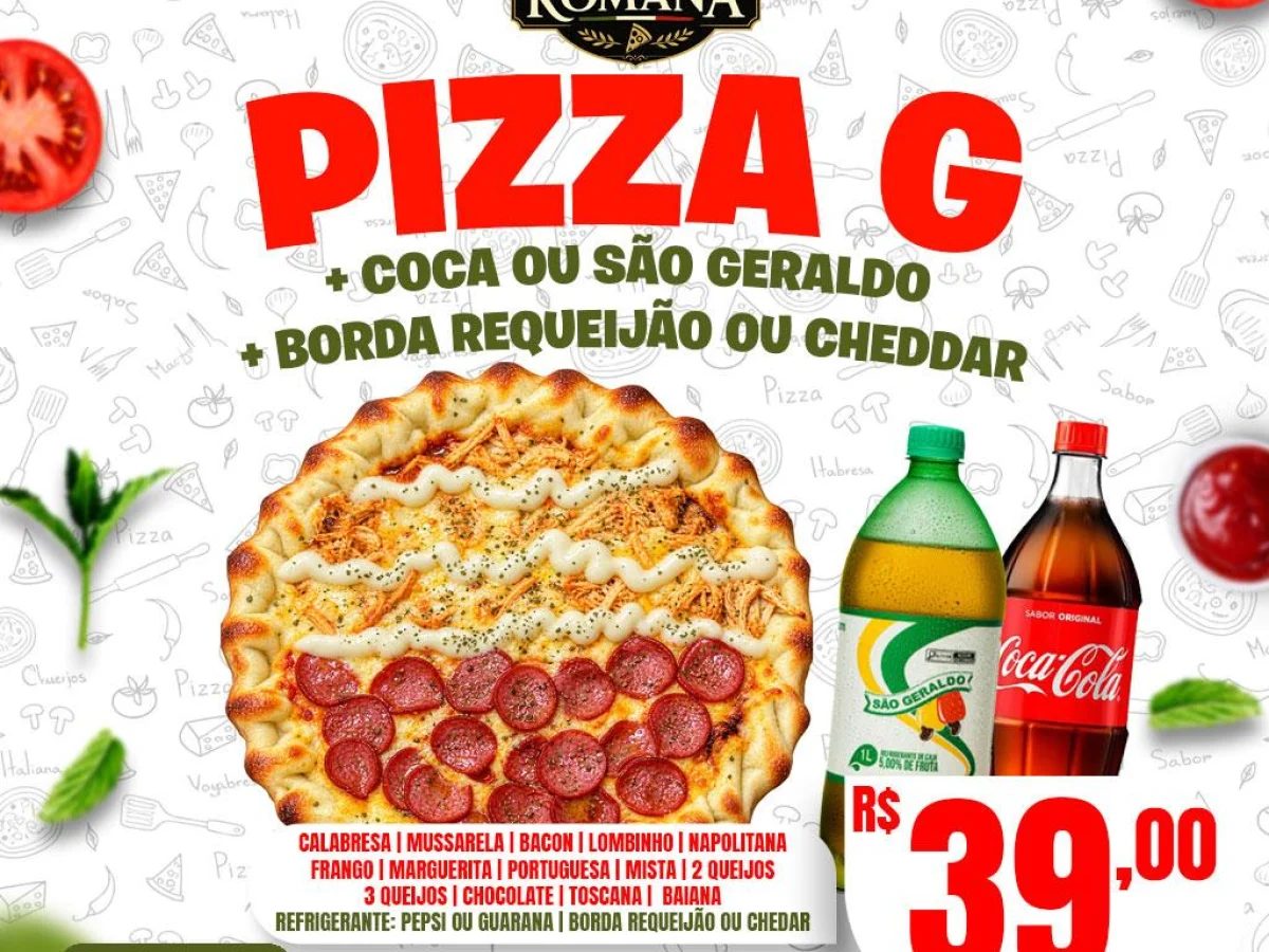 Pizza G + Refri Coca ou São Geraldo
