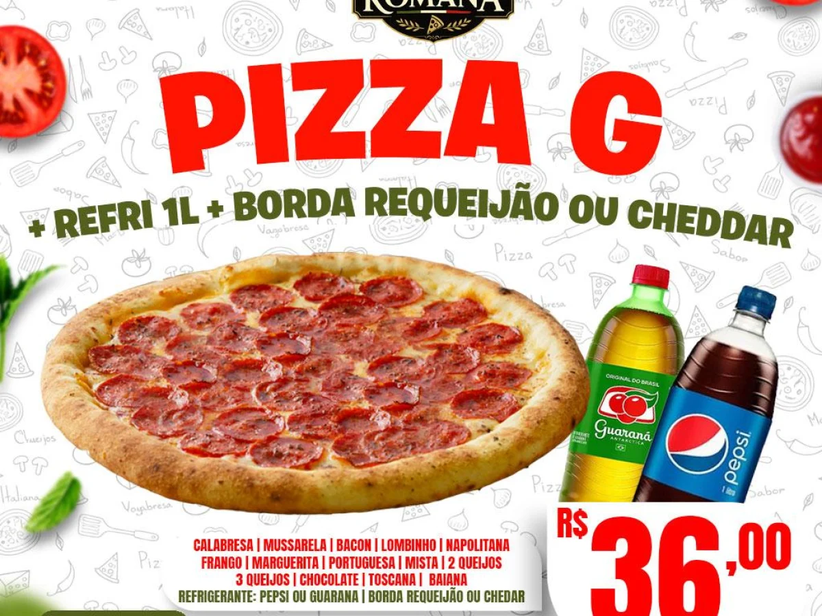 Pizza G + Refri Guarana ou Pepsi